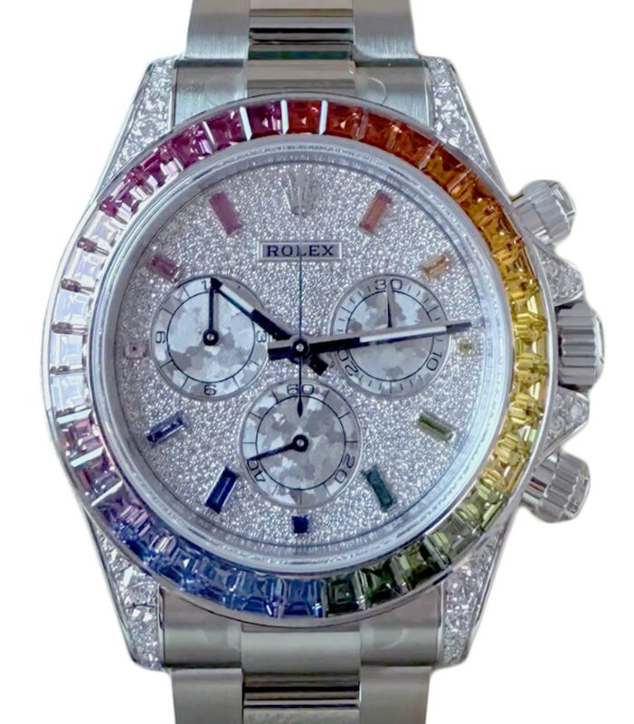 Rolex Cosmograph Daytona 40 mm 126599RBOW White Gold/Diamonds Luminous