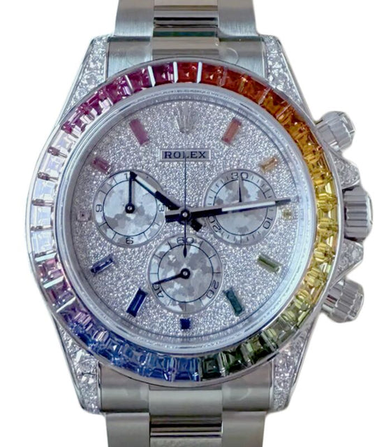 Rolex Cosmograph Daytona 40 mm 126599RBOW White Gold/Diamonds Luminous
