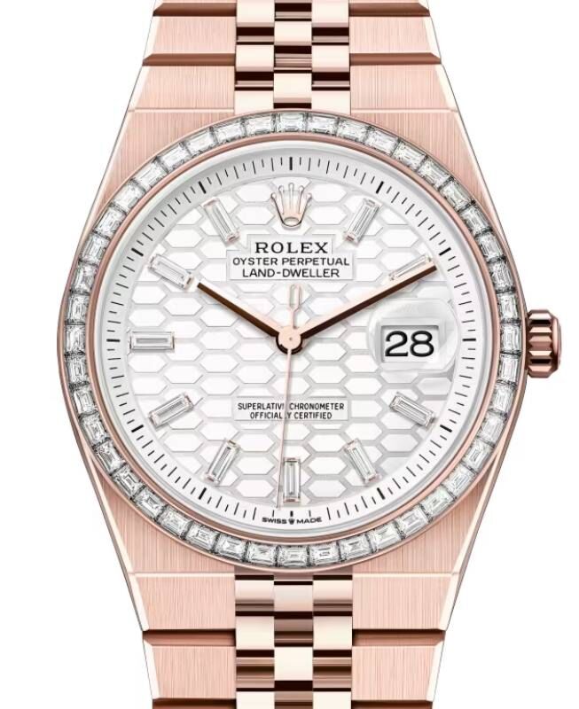 Rolex Land-Dweller 36 36 mm 127285TBR Rose Gold/Diamonds White