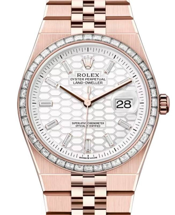 Rolex Land-Dweller 36 36 mm 127285TBR Rose Gold/Diamonds White