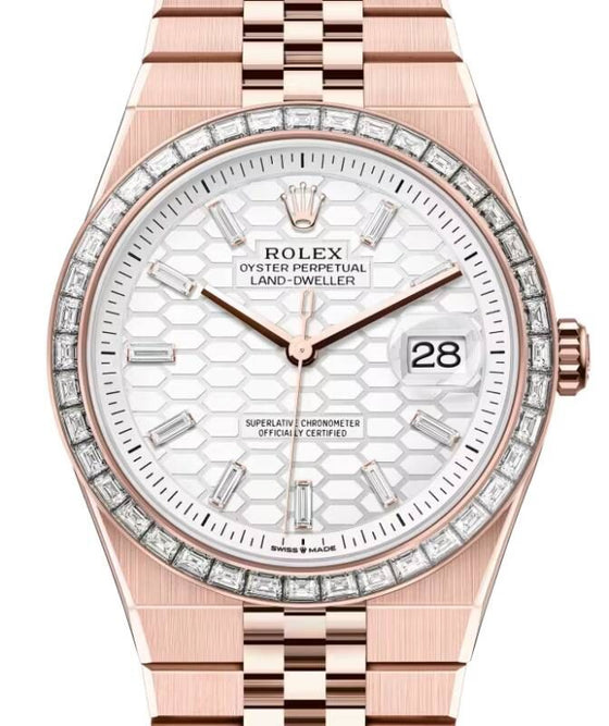 Rolex Land-Dweller 40 40 mm 127385TBR Rose Gold/Diamonds White