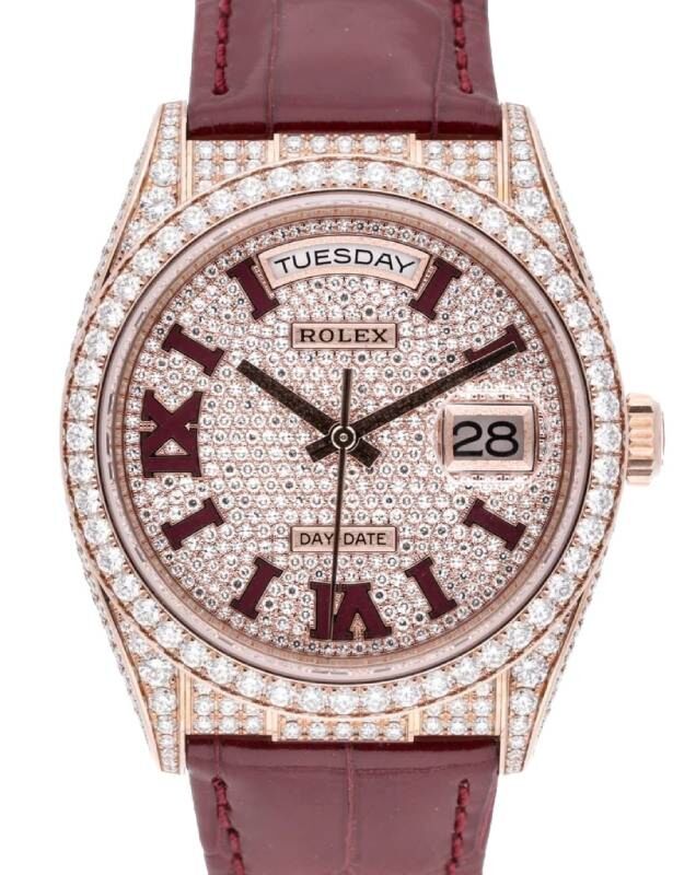 Rolex Day-Date 36 36 mm 128155RBR Rose Gold/Diamonds Diamond Pave