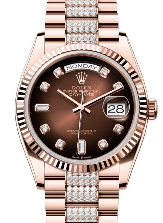 Rolex Day-Date 36 36 mm 128235BDDP Rose Gold Brown