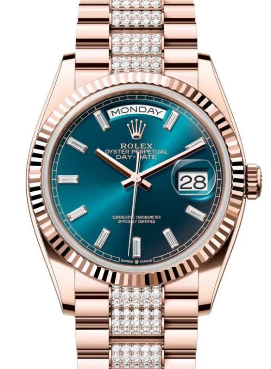 Rolex Day-Date 36 36 mm 128235BGDDP Rose Gold Blue-Green
