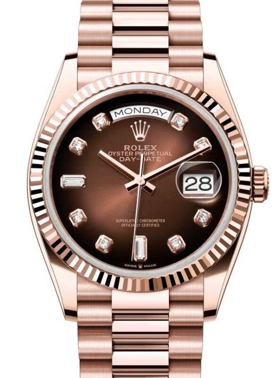 Rolex Day-Date 36 36 mm 128235B Rose Gold Brown