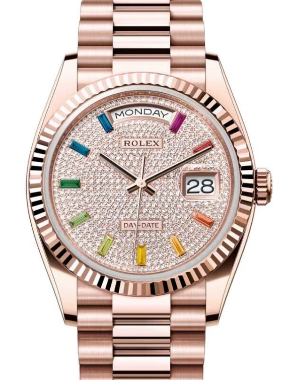 Rolex Day-Date 36 36 mm 128235DPRP Rose Gold Diamond Pave