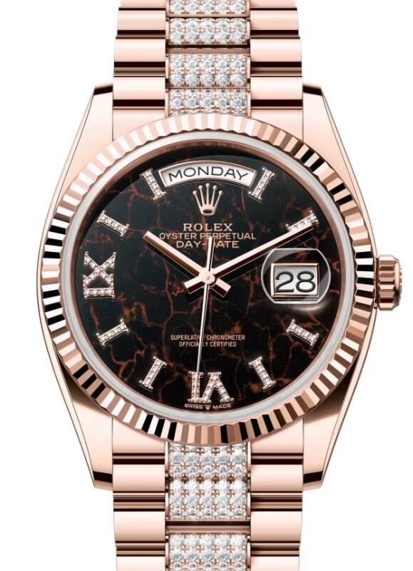 Rolex Day-Date 36 36 mm 128235EDDP Rose Gold Eisenkiesel
