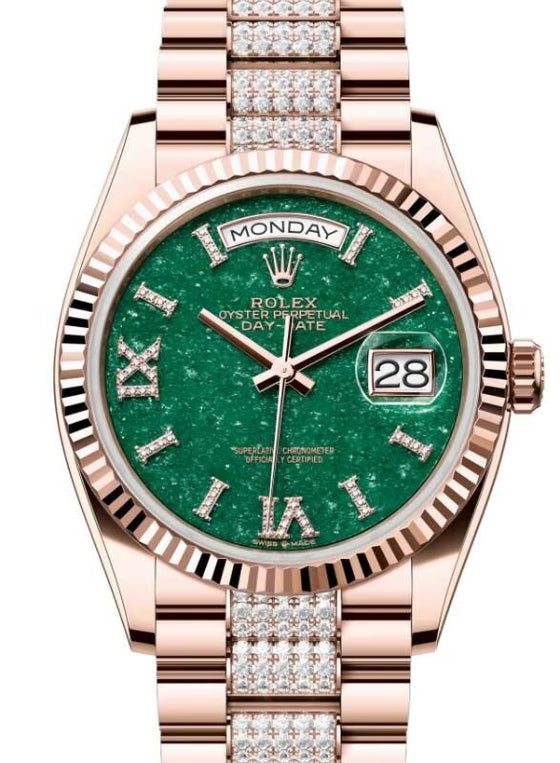Rolex Day-Date 36 36 mm 128235GADVIIXDP Rose Gold Green