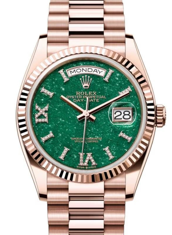 Rolex Day-Date 36 36 mm 128235GADVIIXP Rose Gold Green