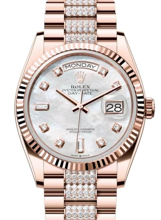 Rolex Day-Date 36 36 mm 128235MOPDDP Rose Gold White Mother of Pearl