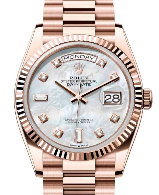 Rolex Day-Date 36 36 mm 128235MOPDP Rose Gold White Mother of Pearl