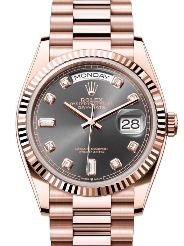 Rolex Day-Date 36 36 mm 128235SLDP Rose Gold Slate