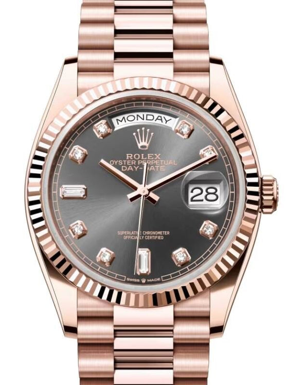 Rolex Day-Date 36 36 mm 128235SLDP Rose Gold Slate