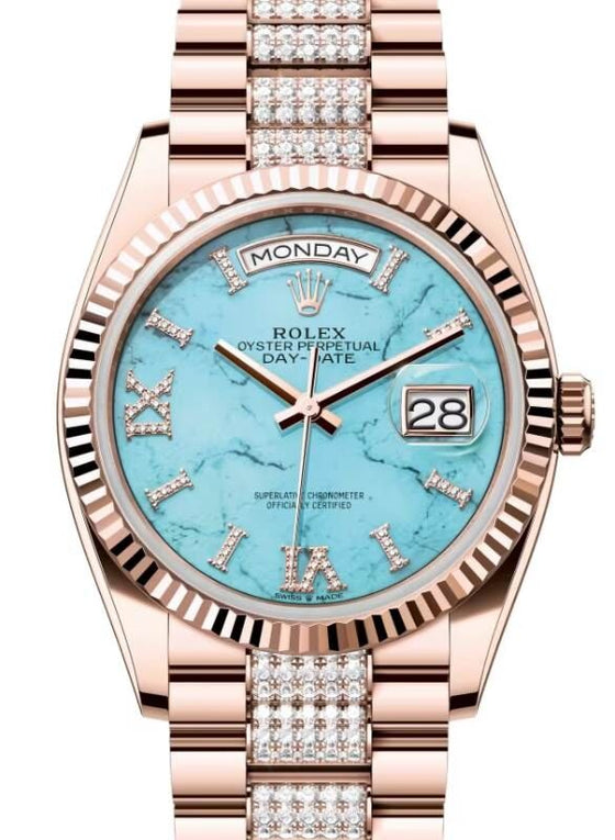 Rolex Day-Date 36 36 mm 128235TDVIIXDP Rose Gold Turquoise