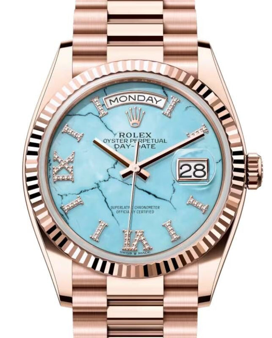 Rolex Day-Date 36 36 mm 128235TDVIIXP Rose Gold Turquoise
