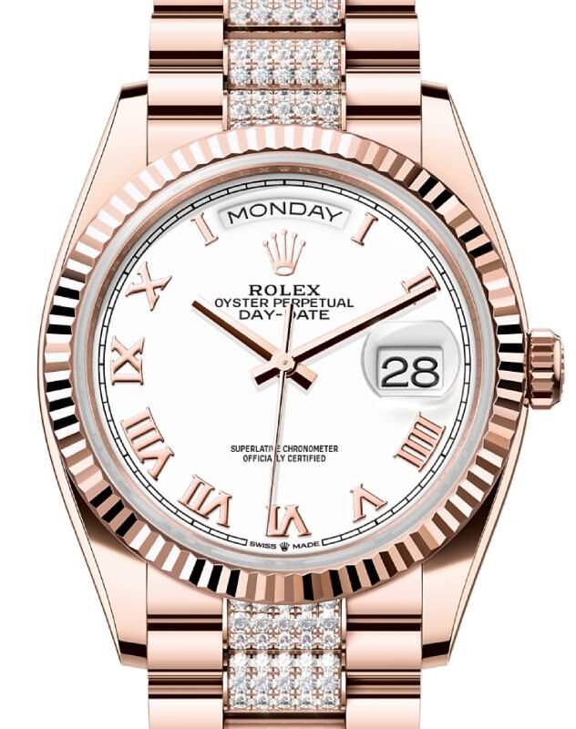 Rolex Day-Date 36 36 mm 128235WRDP Rose Gold/Diamonds White