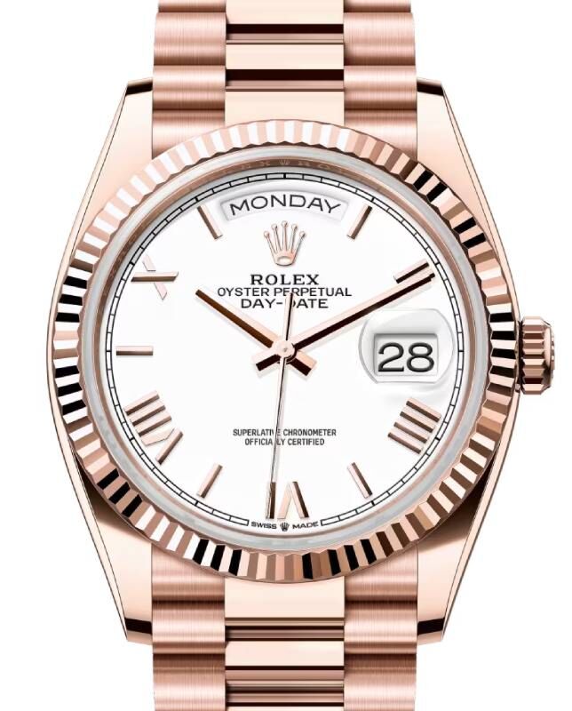 Rolex Day-Date 36 36 mm 128235WSRP Rose Gold White