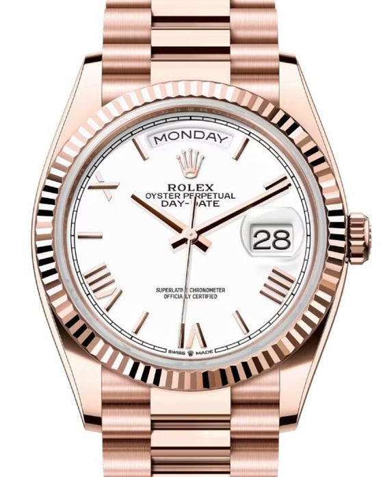 Rolex Day-Date 36 36 mm 128235WSRP Rose Gold White