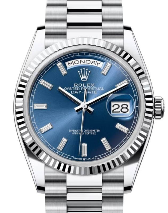 Rolex Day-Date 36 36 mm 128236BBDP Platinum Blue