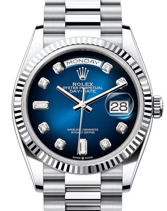 Rolex Day-Date 36 36 mm 128236BLUODP Platinum Blue
