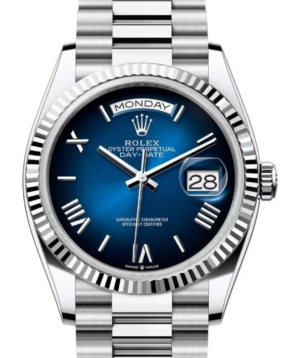Rolex Day-Date 36 36 mm 128236BOSRP Platinum Blue