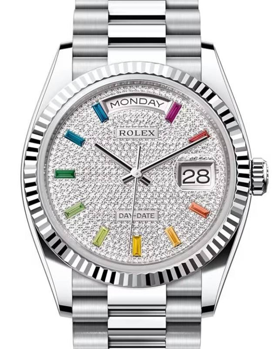 Rolex Day-Date 36 36 mm 128236DPCSAPP Platinum Diamond Pave
