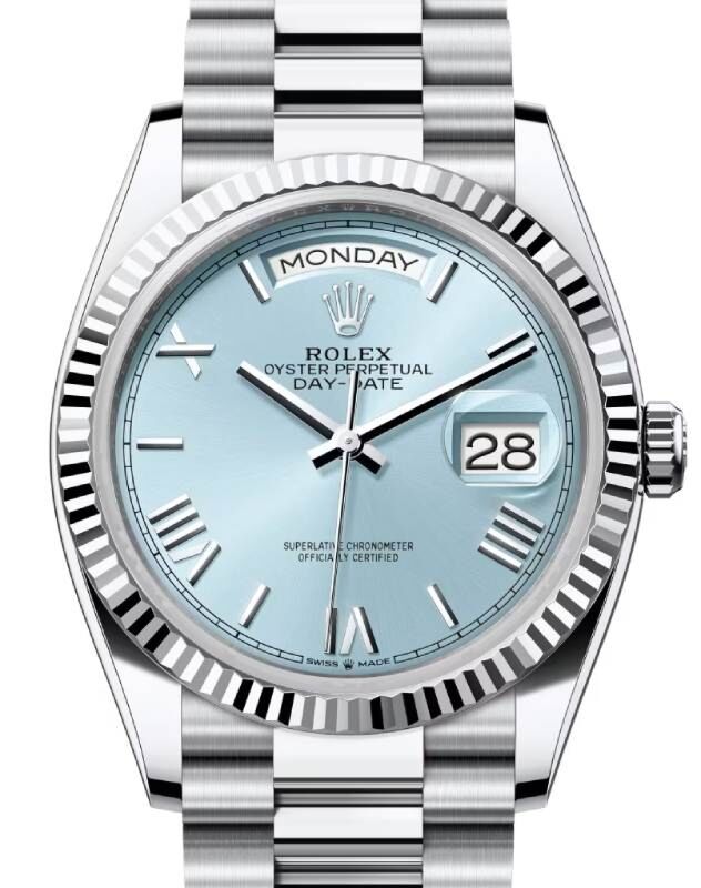 Rolex Day-Date 36 36 mm 128236IBSRP Platinum Ice Blue