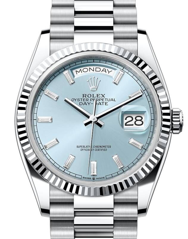 Rolex Day-Date 36 36 mm 128236ICBLUDP Platinum Ice Blue