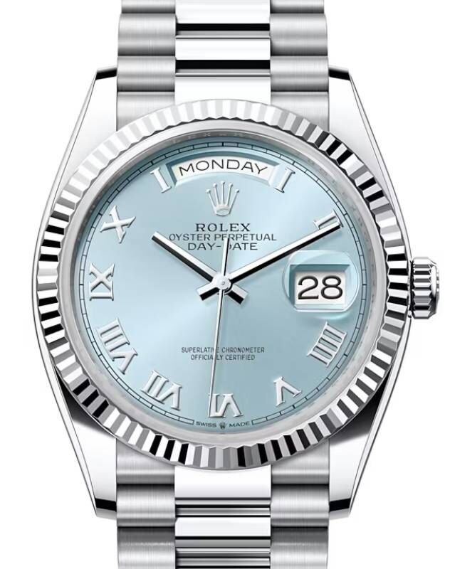 Rolex Day-Date 36 36 mm 128236ICEBR Platinum Ice Blue