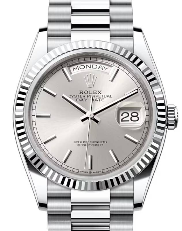 Rolex Day-Date 36 36 mm 128236SVSP Platinum Silver