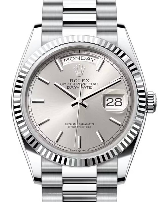 Rolex Day-Date 36 36 mm 128236SVSP Platinum Silver