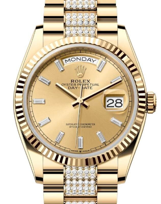 Rolex Day-Date 36 36 mm 128238CHAMDD Yellow Gold Champagne