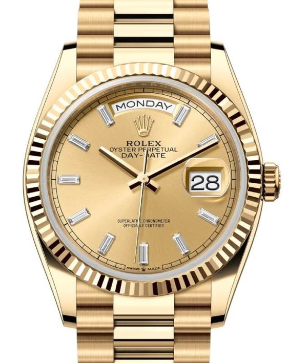 Rolex Day-Date 36 mm 128238CHAMPD Yellow Gold Champagne