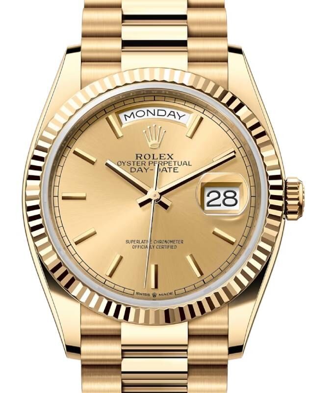 Rolex Day-Date 36 36 mm 128238CSP Yellow Gold Champagne