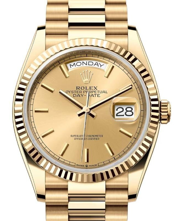 Rolex Day-Date 36 36 mm 128238CSP Yellow Gold Champagne