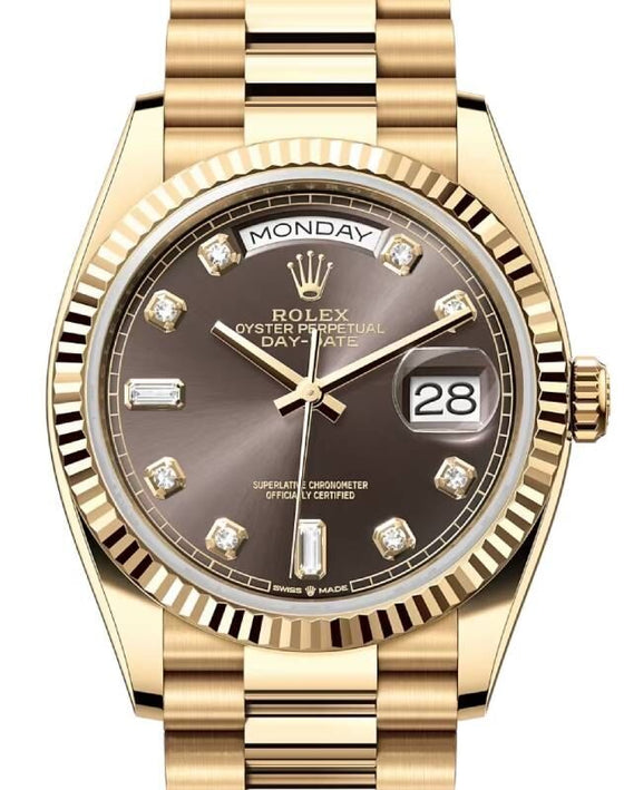 Rolex Day-Date 36 36 mm 128238DGDP Yellow Gold Grey