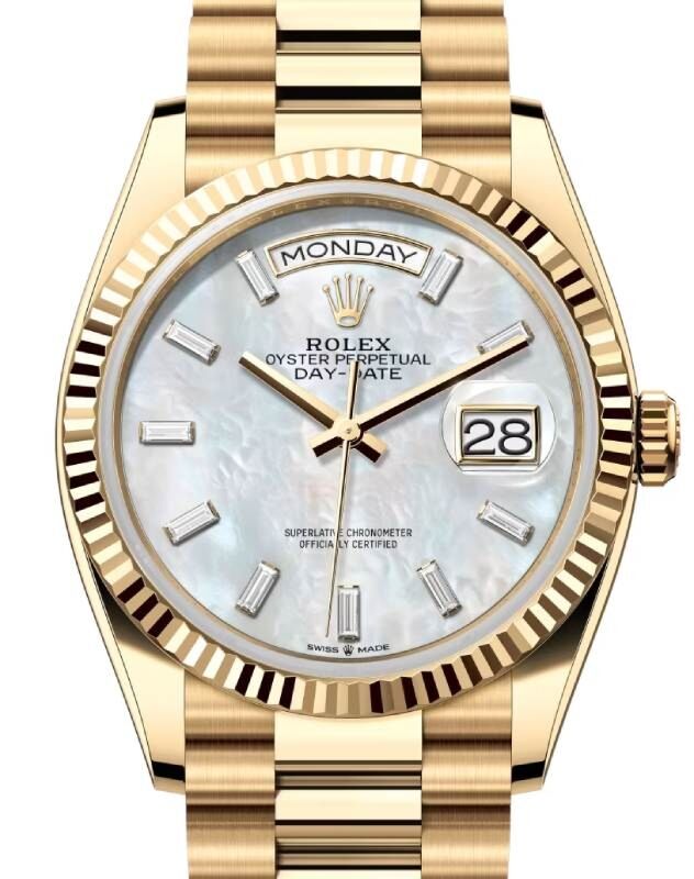Rolex Day-Date 36 36 mm 128238MOPD Yellow Gold White Mother of Pearl