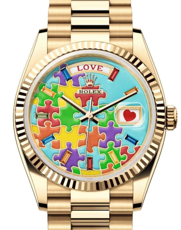 Rolex Day-Date 36 36 mm 128238TJSP Yellow Gold Puzzle