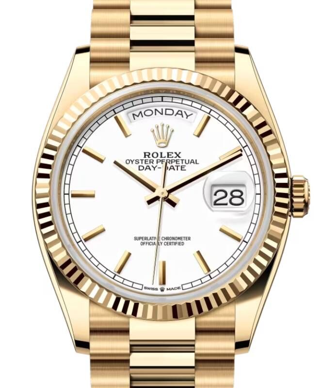 Rolex Day-Date 36 36 mm 128238WP Yellow Gold White