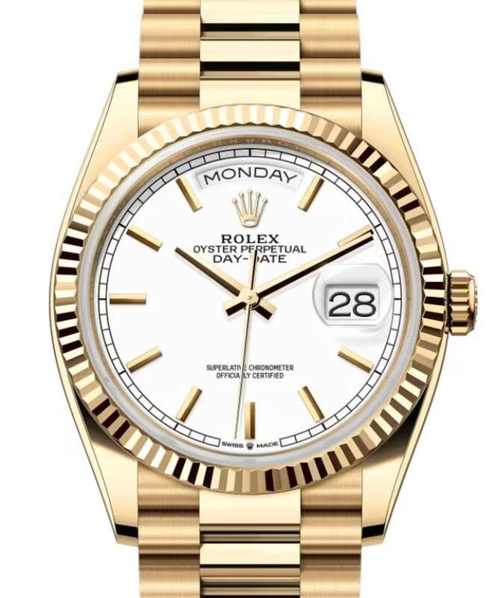Rolex Day-Date 36 36 mm 128238WP Yellow Gold White