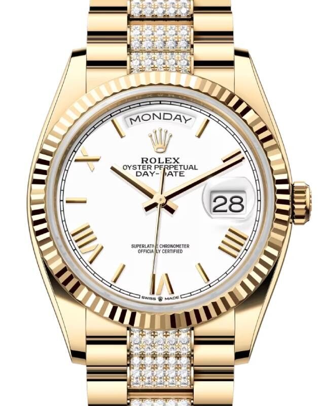 Rolex Day-Date 36 36 mm 128238WRD Yellow Gold White