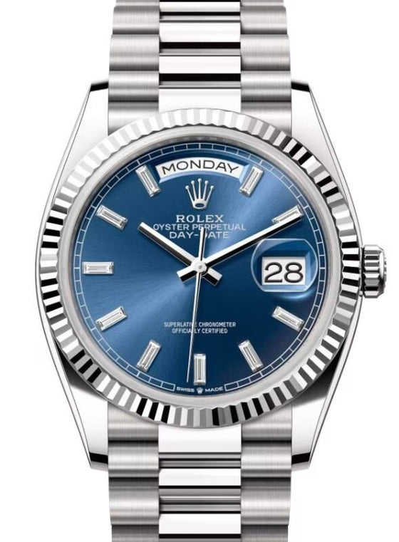 Rolex Day-Date 36 36 mm 128239BBDP White Gold Blue
