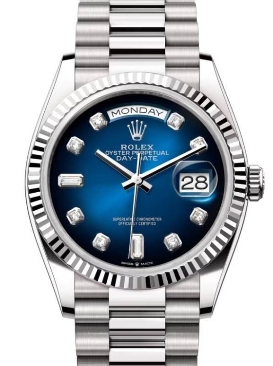 Rolex Day-Date 36 36 mm 128239BDP White Gold Blue