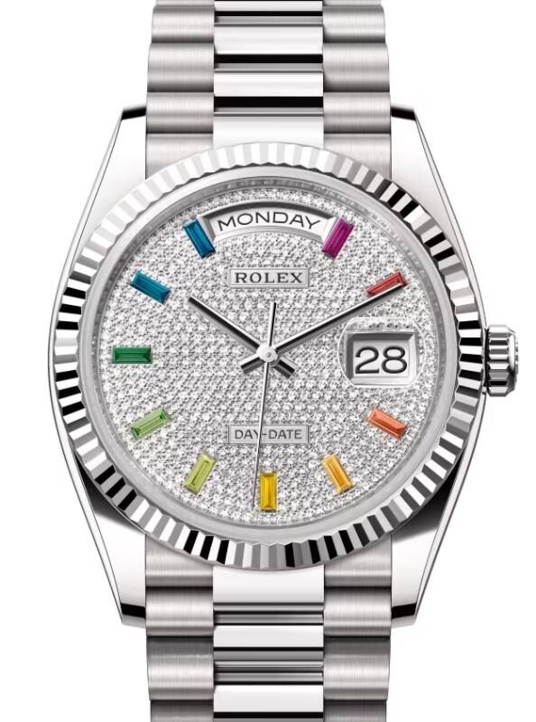 Rolex Day-Date 36 36 mm 128239DPRP White Gold Diamond Pave