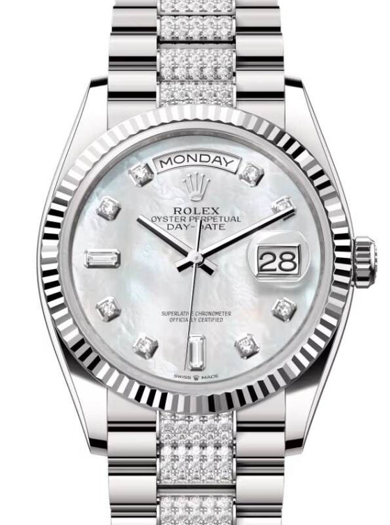 Rolex Day-Date 36 36 mm 128239MOPDDP White Gold White Mother of Pearl