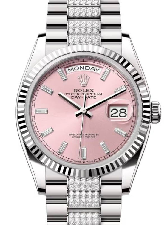 Rolex Day-Date 36 36 mm 128239PBDDP White Gold Pink