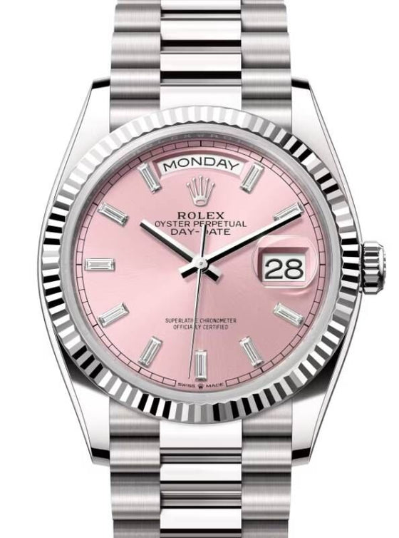 Rolex Day-Date 36 36 mm 128239PBDP White Gold Pink