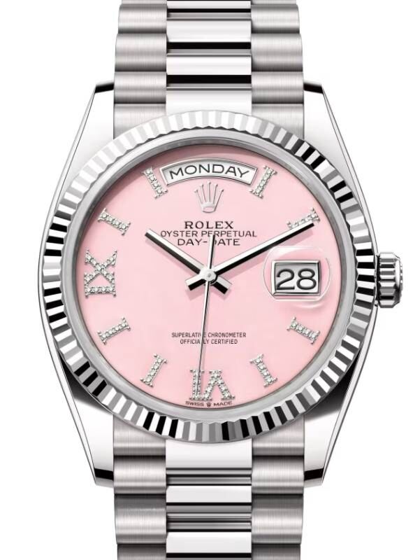 Rolex Day-Date 36 36 mm 128239PDP White Gold Pink