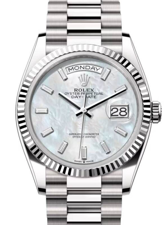 Rolex Day-Date 36 36 mm 128239WMOPBDP White Gold White Mother of Pearl