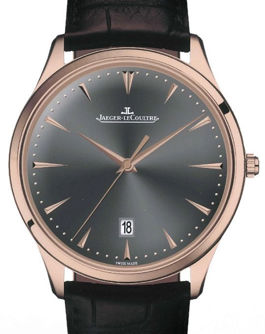 Jaeger-LeCoultre Calibre 899/1 Master Ultra Thin Date 128255J Slate Grey Index Rose Gold Leather 40mm Automatic